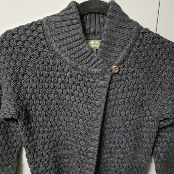 VTG Eddie Bauer Angora Blend Long Belted Cardigan - Picture 1 of 7